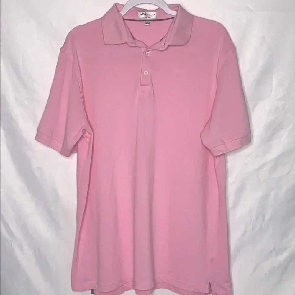 Peter Millar Crown Soft Pink Polo Shirt Size Large - Picture 2 of 6